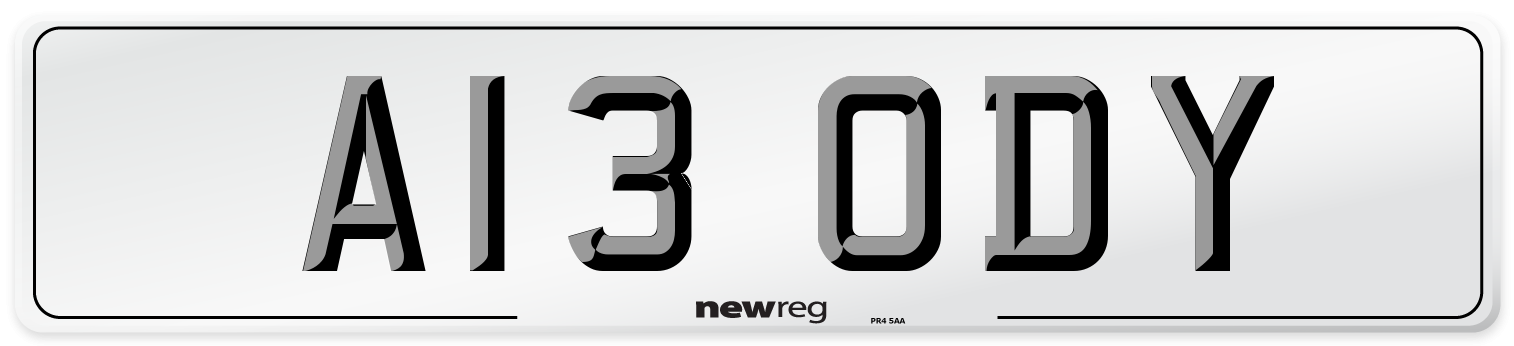 A13 ODY Number Plate from New Reg